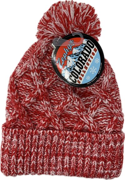 Zephyr UC PomPom Knit Beanie - Red #2